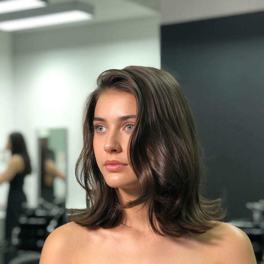 Vorher: Braune Haare